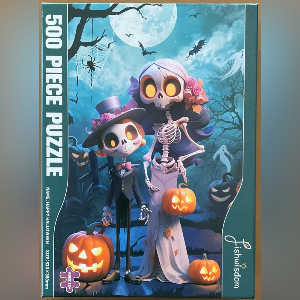 Fishwisdom “Happy Halloween: Horror Skull Couple” 500 piece puzzle